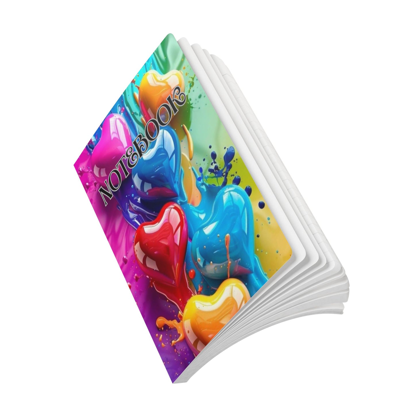 Vibrant Heart-Themed Softcover Journal, Colorful Notebook, Art Journal, Gift for Creatives, Love & Friendship Notes, Creative Writing Diary
