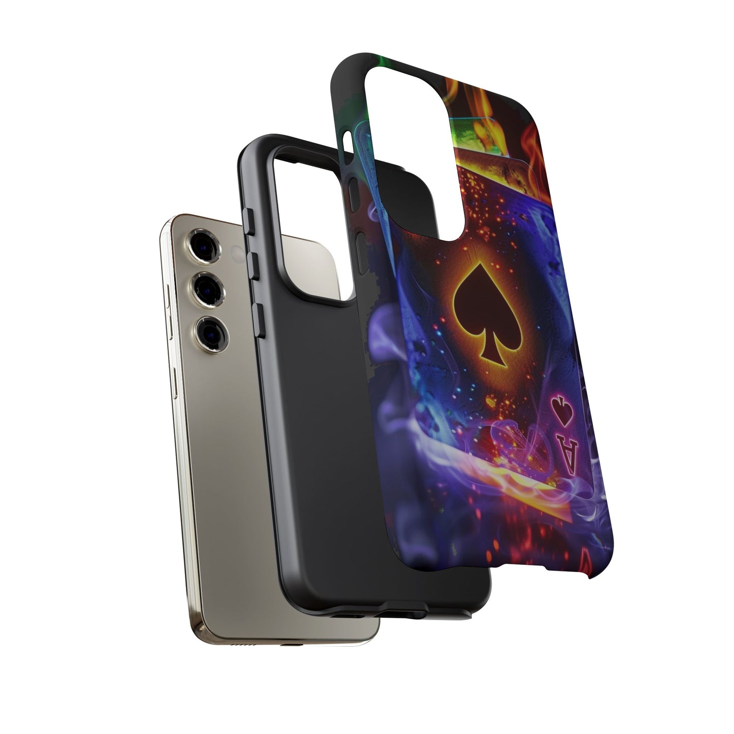 Vibrant Phone Case with Ace of Spades Design, Tough Phone Cover, Colorful Gift for Gamer| Samsung Case