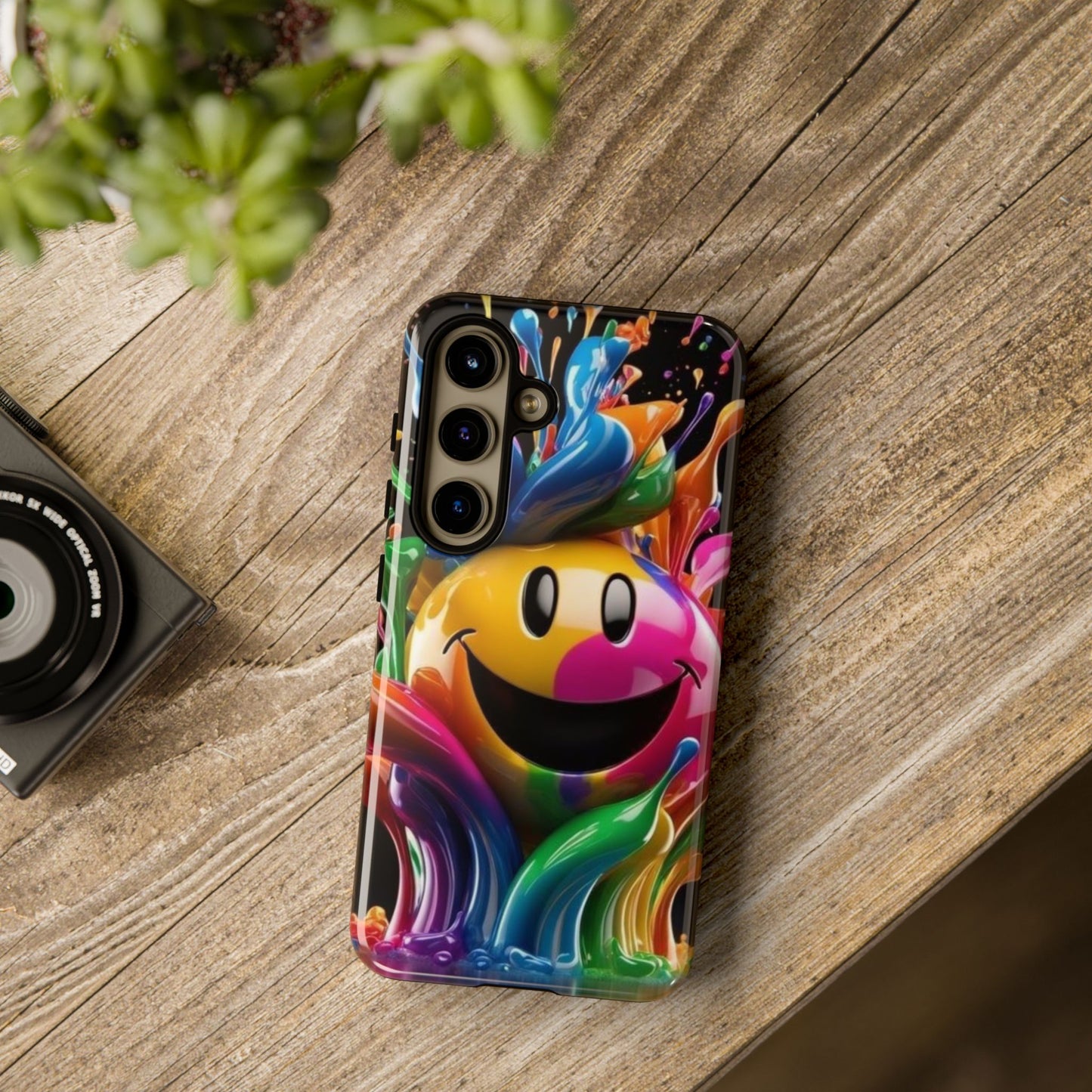 Colorful Smiley Phone Case - Fun and Funky, Vibrant Design, Gift for Friends, Cute Accessories, Unique Phone Cover | Samsung Case