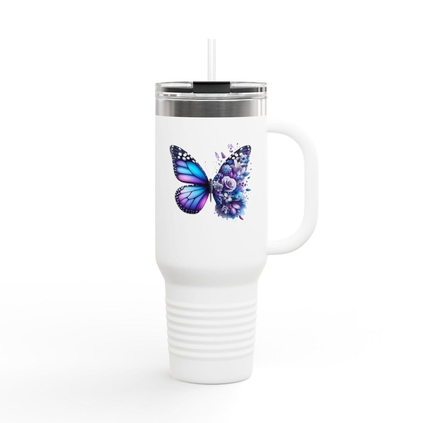 Colorful Butterfly Insulated Travel Tumbler, 40oz