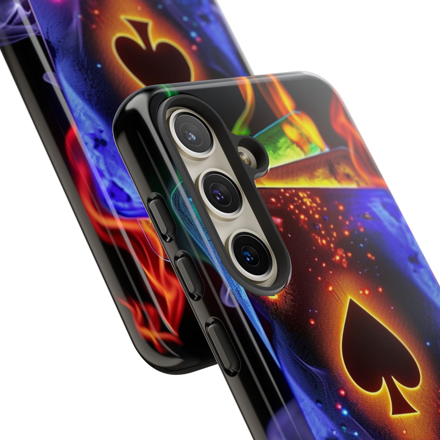 Vibrant Phone Case with Ace of Spades Design, Tough Phone Cover, Colorful Gift for Gamer| Samsung Case