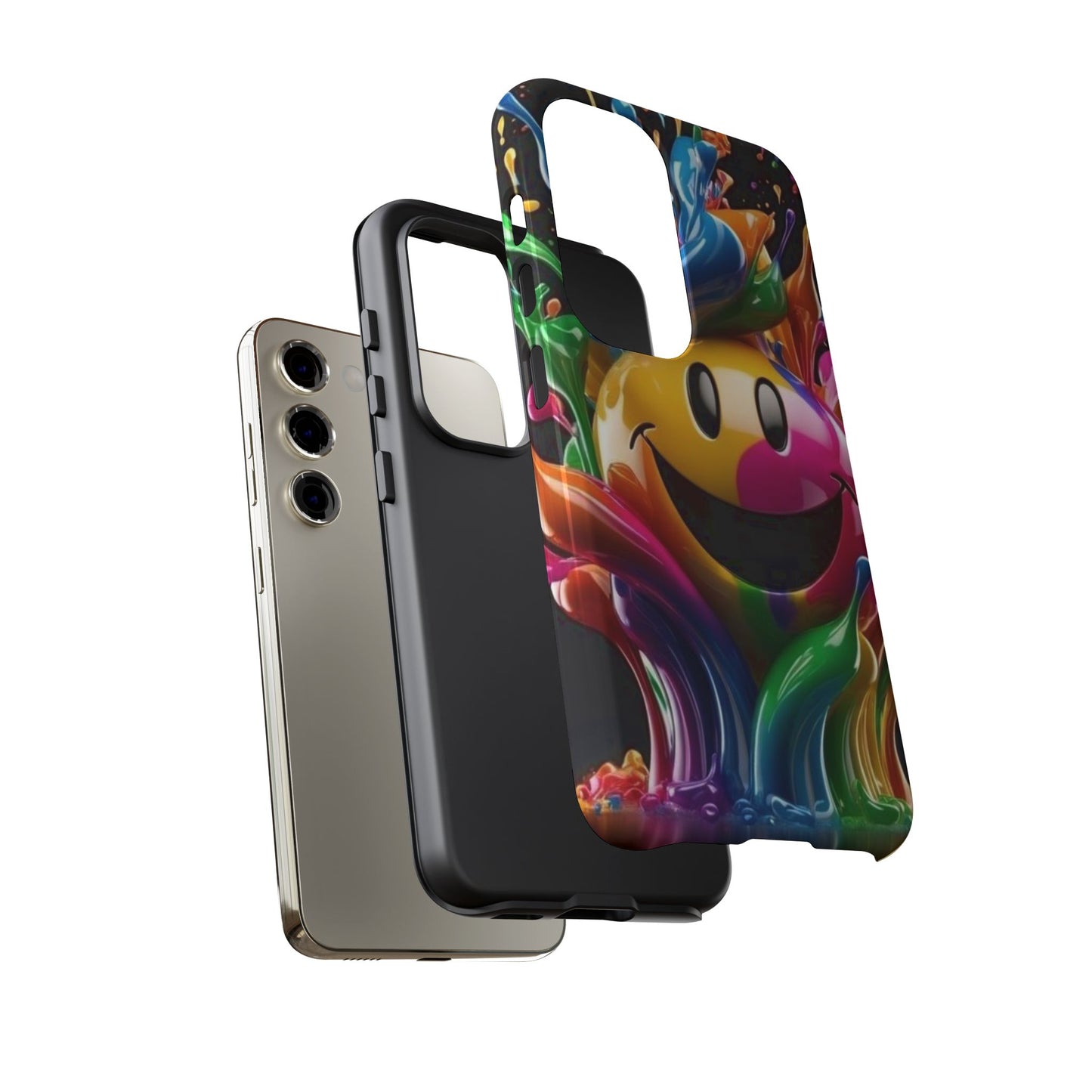 Colorful Smiley Phone Case - Fun and Funky, Vibrant Design, Gift for Friends, Cute Accessories, Unique Phone Cover | Samsung Case