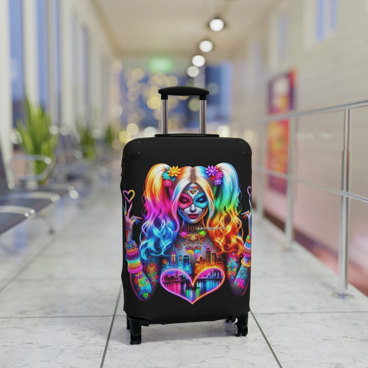 Colorful Harlequin Luggage Cover - Protect Your Suitcase, Travel Accessories, Unique Gift for Travelers | Suitcase