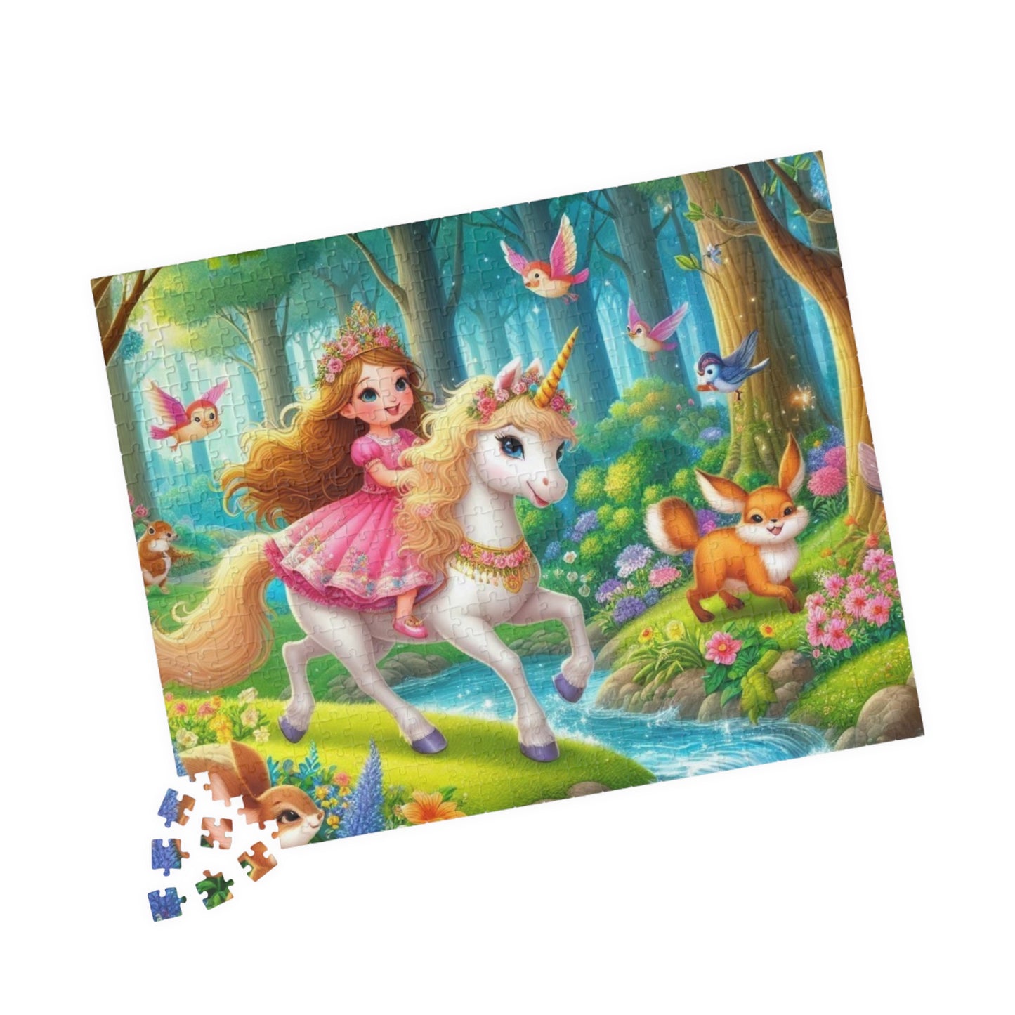 Whimsical Unicorn Puzzle for Kids, Family Fun, Magical Forest Theme, Kids Birthday Gift, Christmas Activity