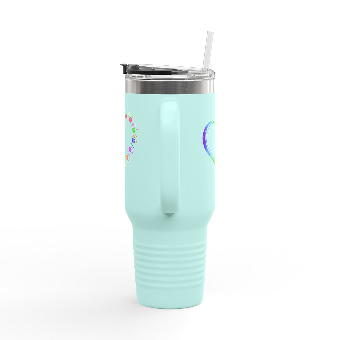 Rainbow Heart Insulated Travel Tumbler 40oz