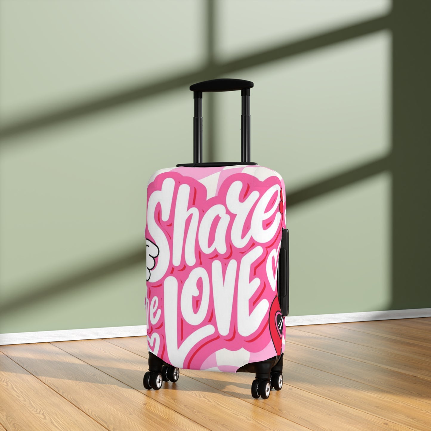 Colorful Luggage Cover - Share the Love, Travel Accessory, Suitcase Protector, Gift for Travelers, Fun Travel Gear | Suitcase