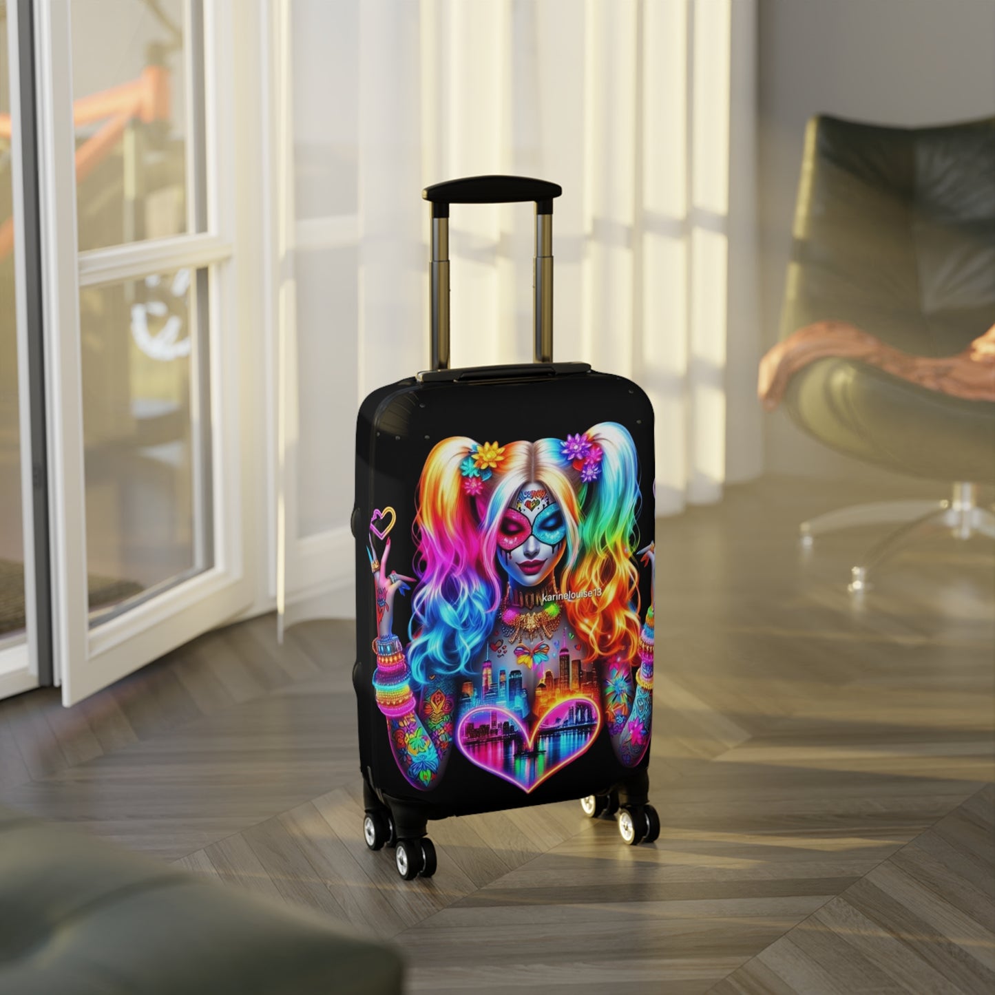 Colorful Harlequin Luggage Cover - Protect Your Suitcase, Travel Accessories, Unique Gift for Travelers | Suitcase