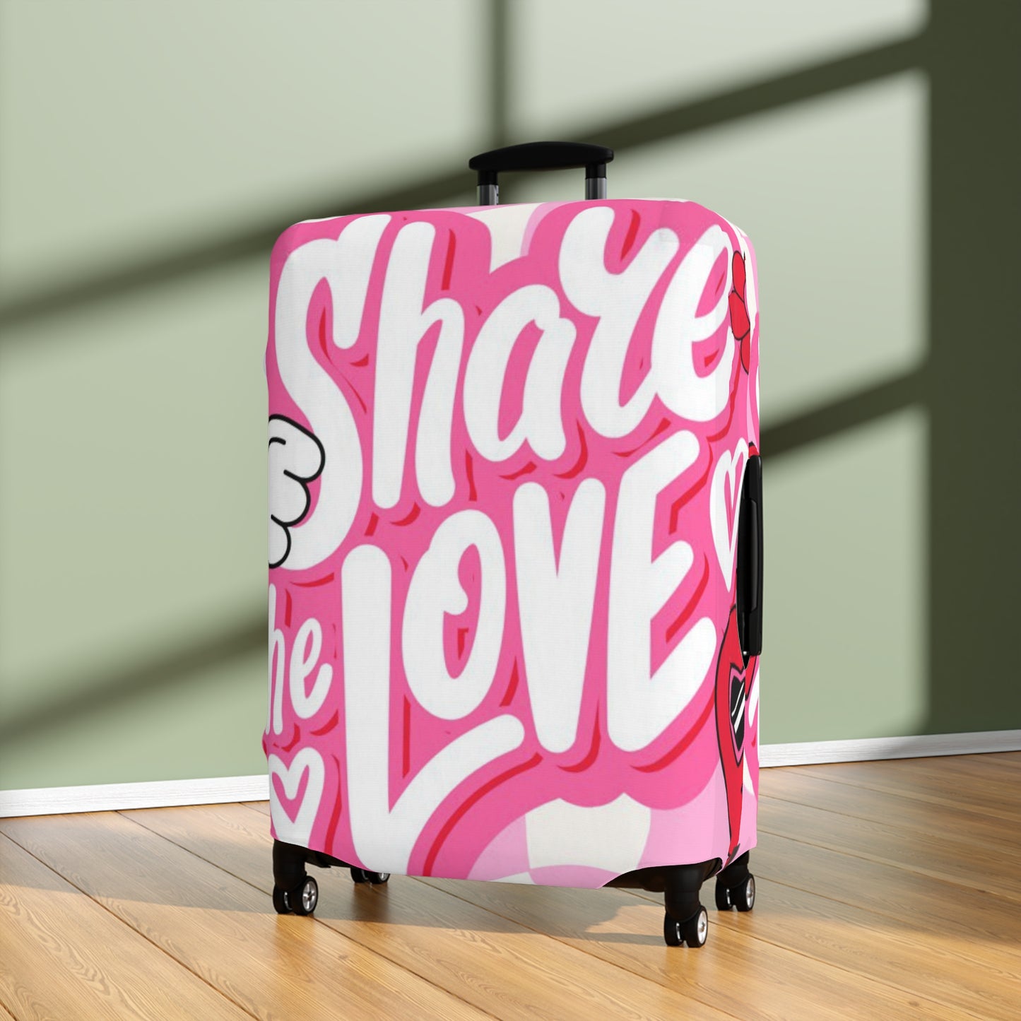 Colorful Luggage Cover - Share the Love, Travel Accessory, Suitcase Protector, Gift for Travelers, Fun Travel Gear | Suitcase