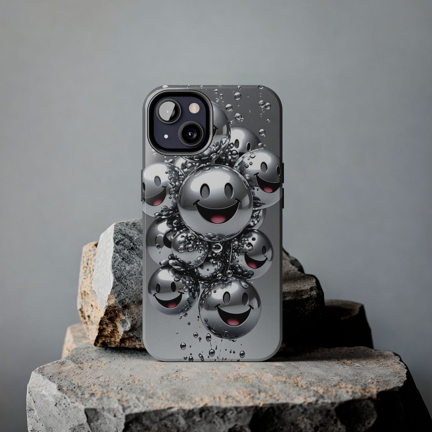 Smiley Bubble Tough Phone Cases - Durable Smartphone Protection, Fun Happy Face Design, Perfect for Gift | Iphone Case