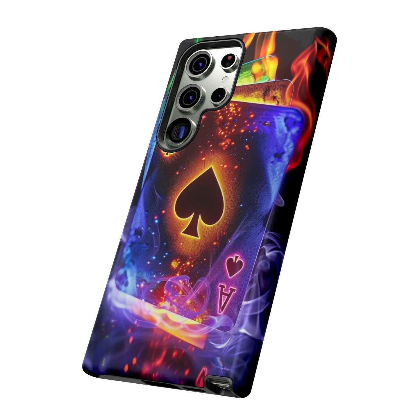 Vibrant Phone Case with Ace of Spades Design, Tough Phone Cover, Colorful Gift for Gamer| Samsung Case