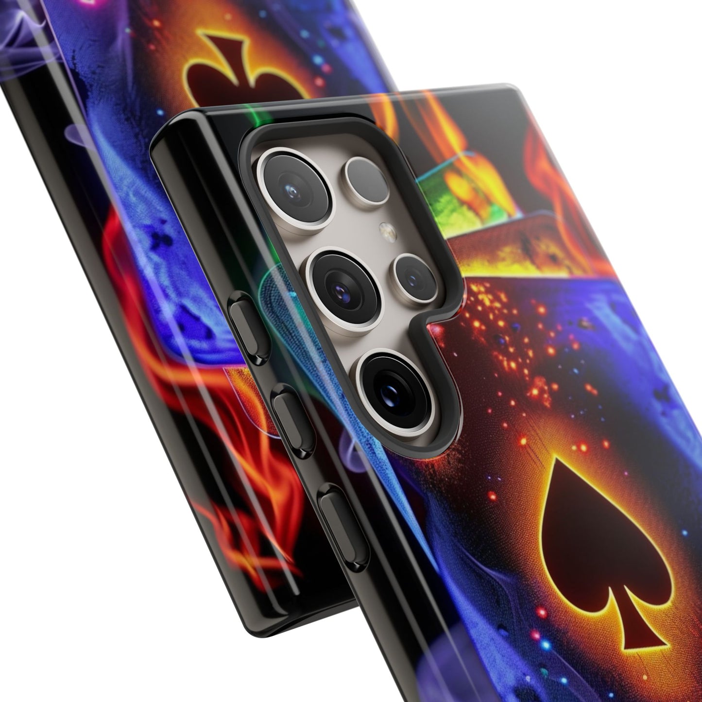 Vibrant Phone Case with Ace of Spades Design, Tough Phone Cover, Colorful Gift for Gamer| Samsung Case