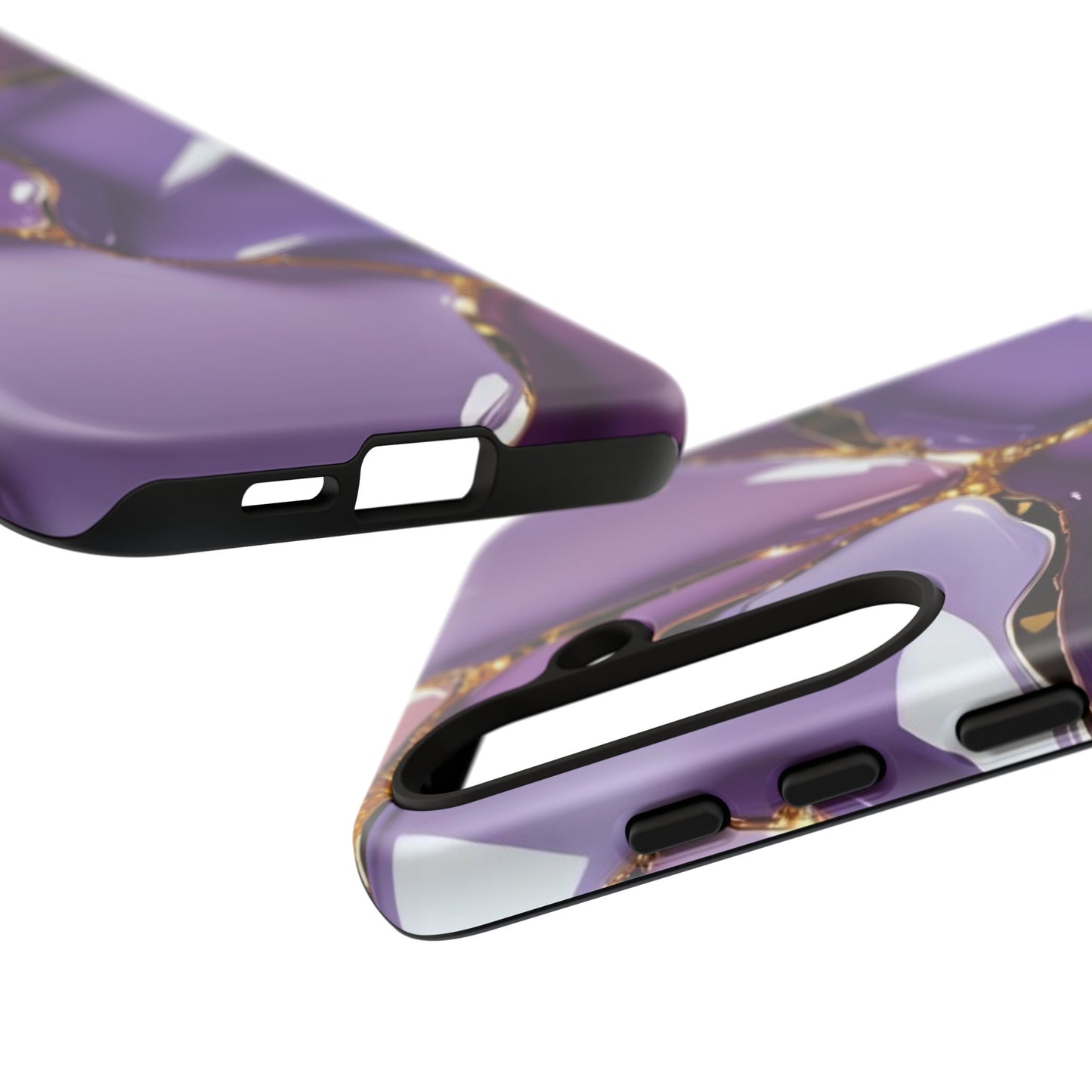 Elegant Phone Case with Purple Marble Design, Tough Phone Cover, Chic Mobile Accessory, Unique Gift for Her, Stylish Phone Protector - Samsung case