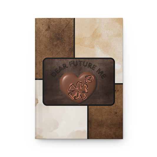 Warm Brown Hardcover Journal for Reflection and Planning, Ideal for Journaling, Self-Discovery, Gift for Writers, Dear Future Me Theme