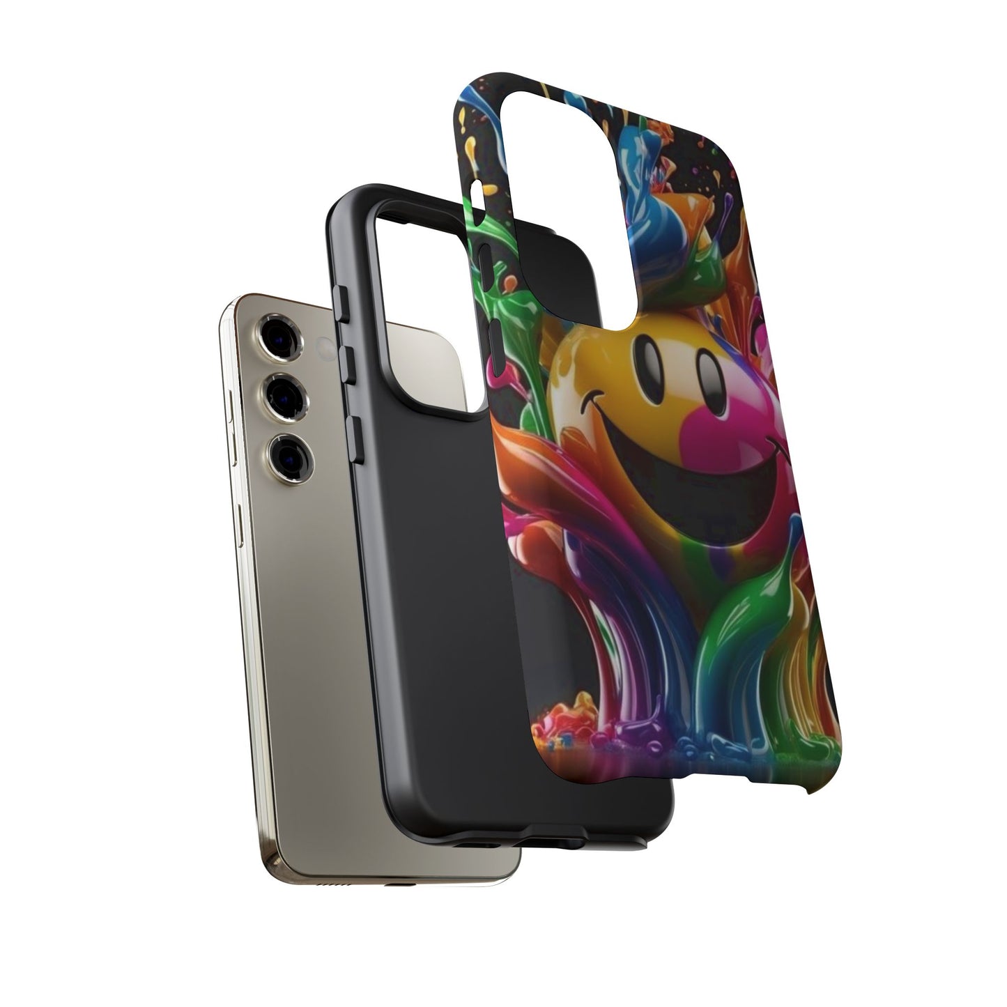 Colorful Smiley Phone Case - Fun and Funky, Vibrant Design, Gift for Friends, Cute Accessories, Unique Phone Cover | Samsung Case