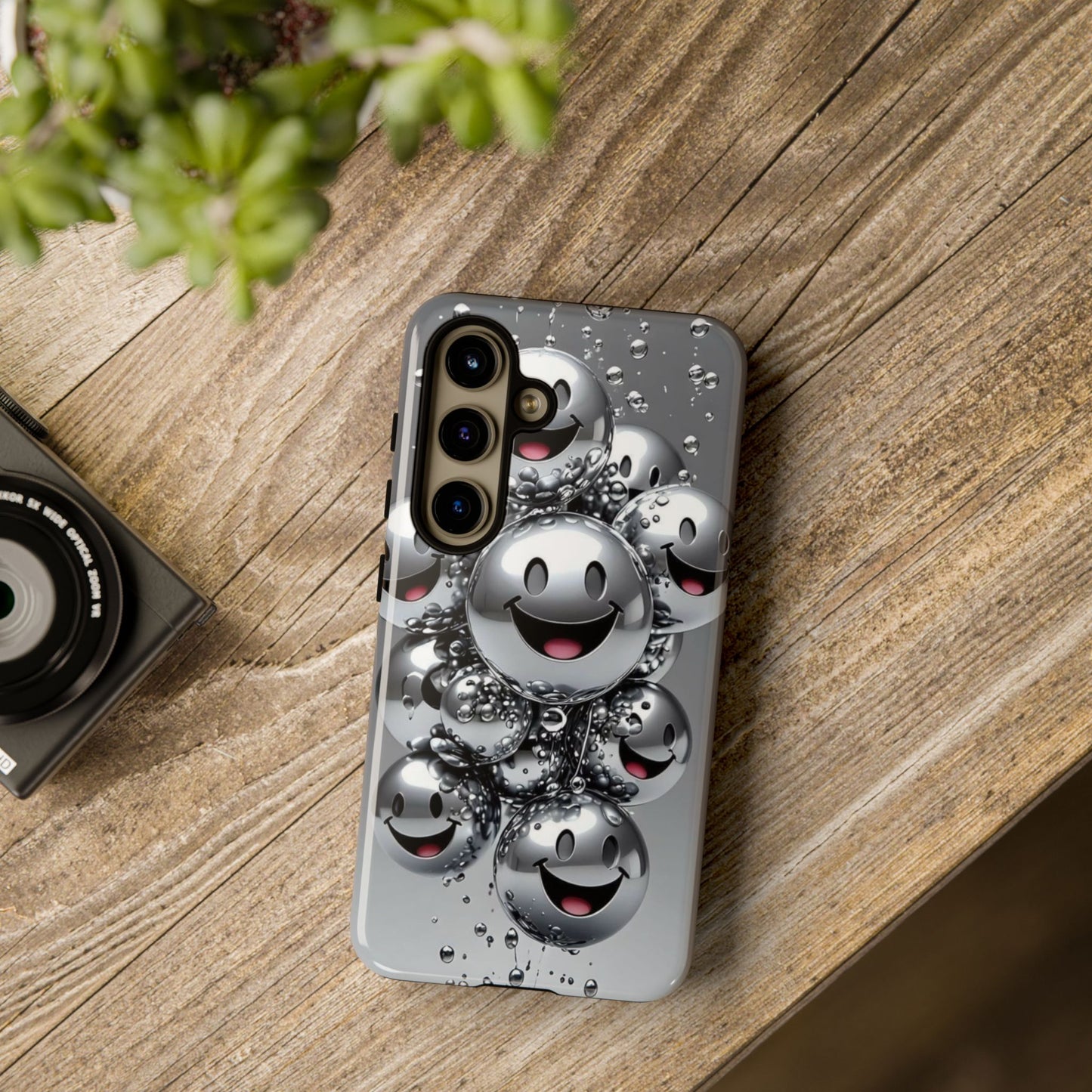 Cheerful Phone Case with Smiley Faces, Tough and Fun Case for You, Gift for Friends, Unique Smartphone Cover, Bubble Design | Samsung Case