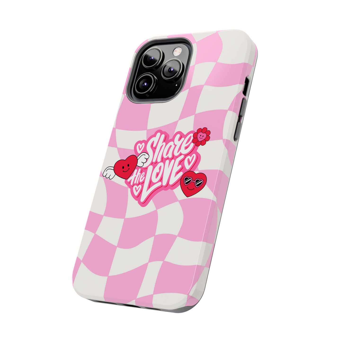 Share the Love Tough Phone Cases - Cute Heart Designs for Valentine's Day, Cute Phone Accessories, Gifts for Teens, Stylish Phone Covers