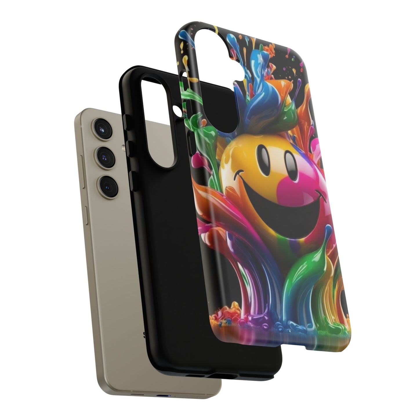 Colorful Smiley Phone Case - Fun and Funky, Vibrant Design, Gift for Friends, Cute Accessories, Unique Phone Cover | Samsung Case
