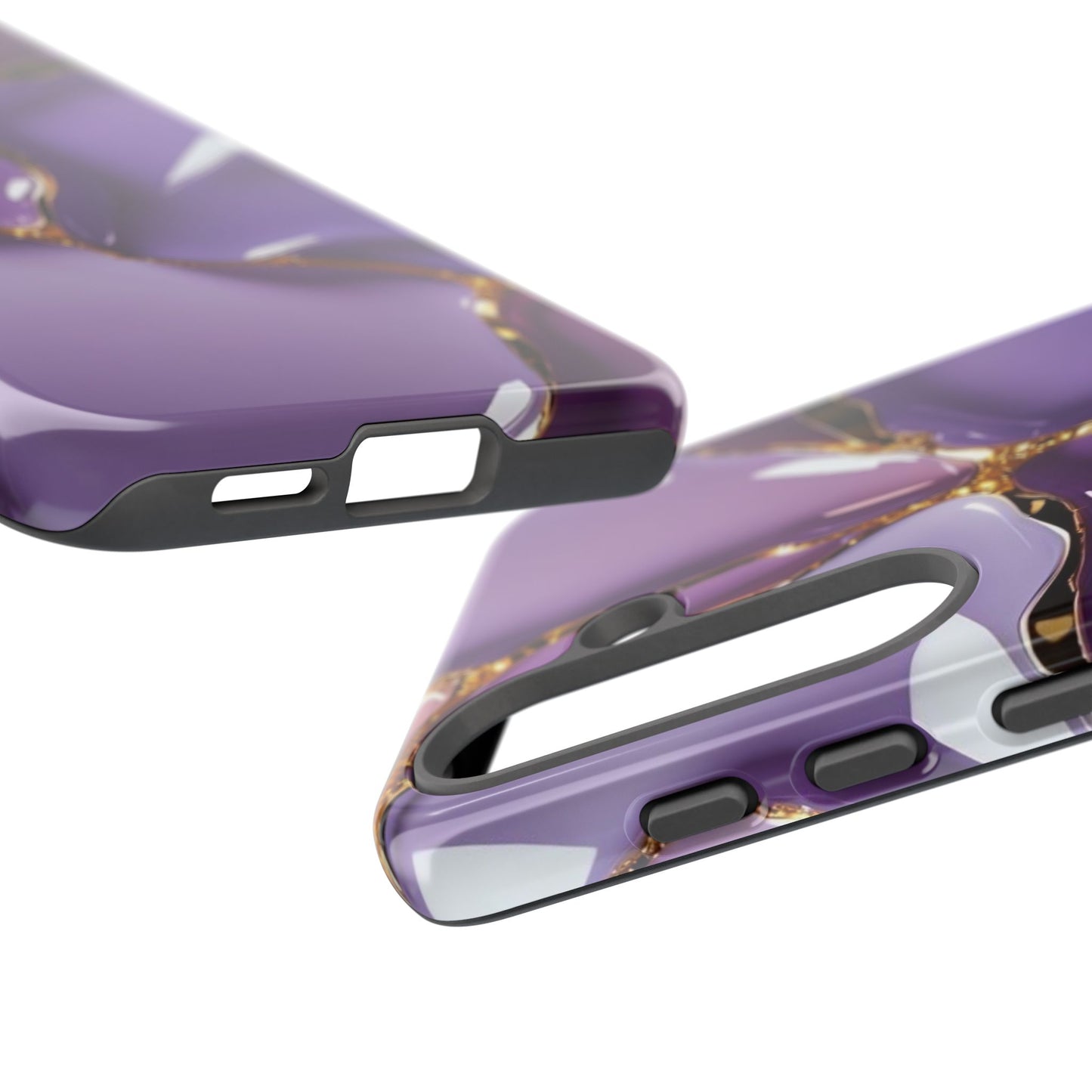 Elegant Phone Case with Purple Marble Design, Tough Phone Cover, Chic Mobile Accessory, Unique Gift for Her, Stylish Phone Protector - Samsung case