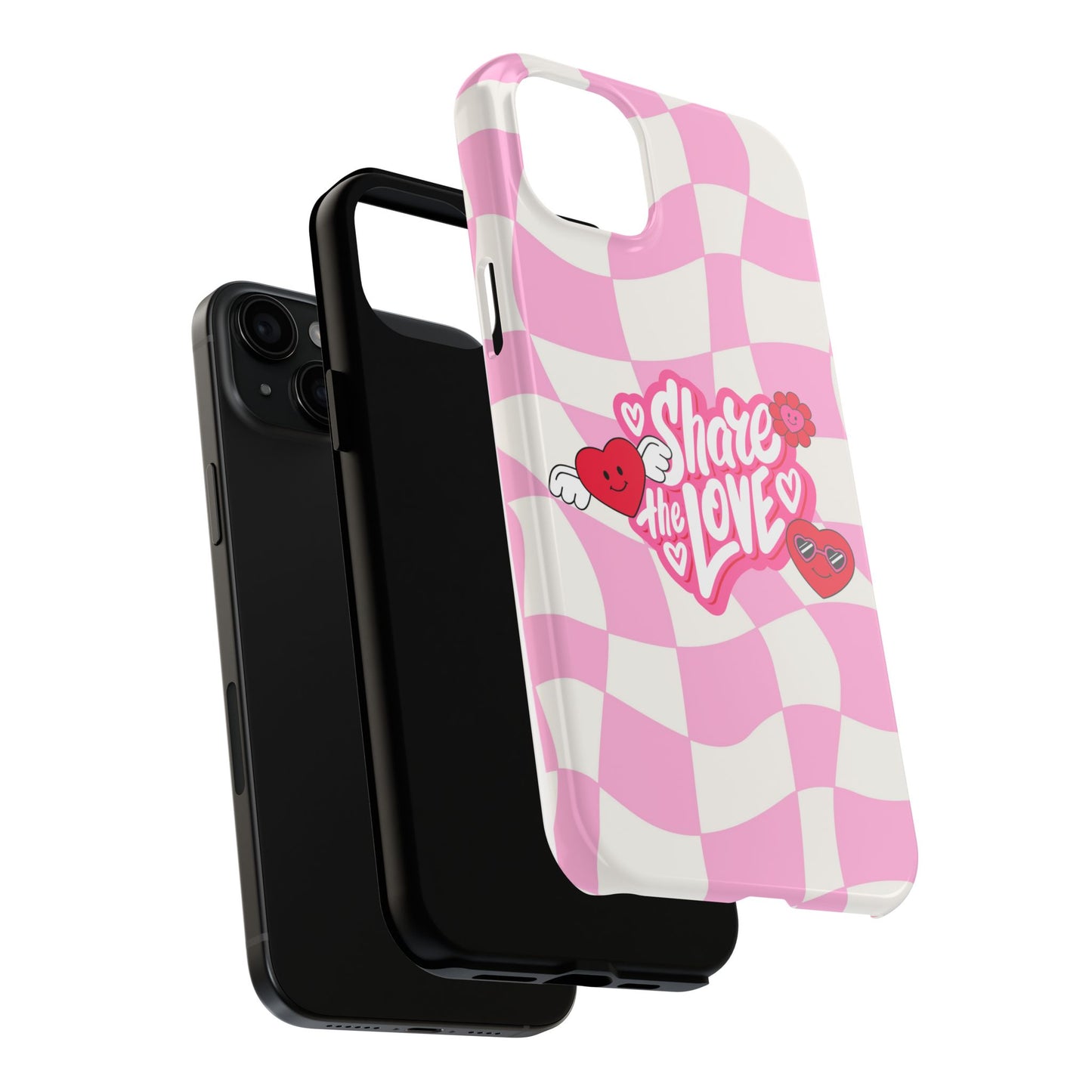Share the Love Tough Phone Cases - Cute Heart Designs for Valentine's Day, Cute Phone Accessories, Gifts for Teens, Stylish Phone Covers