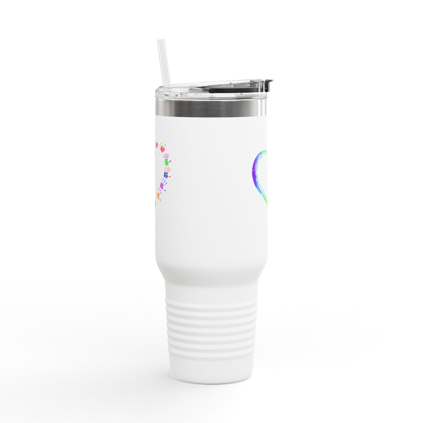Rainbow Heart Insulated Travel Tumbler 40oz