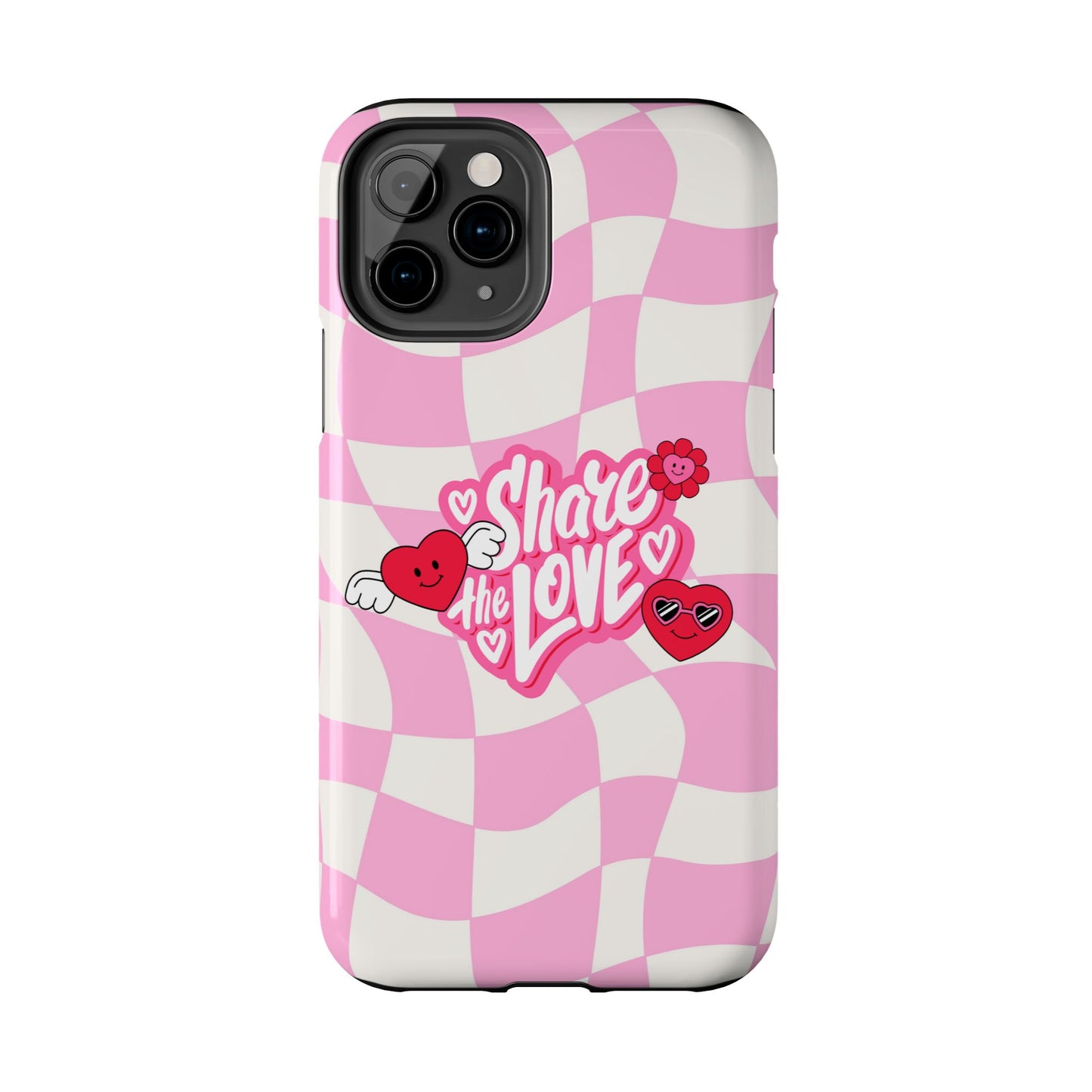 Share the Love Tough Phone Cases - Cute Heart Designs for Valentine's Day, Cute Phone Accessories, Gifts for Teens, Stylish Phone Covers