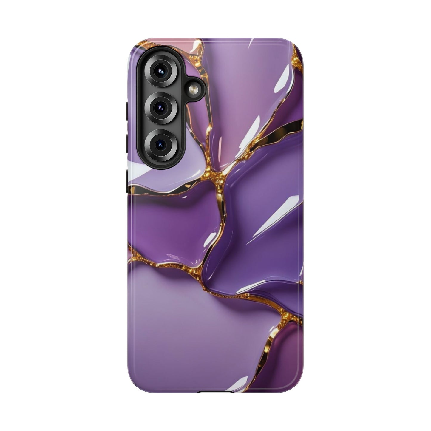 Elegant Phone Case with Purple Marble Design, Tough Phone Cover, Chic Mobile Accessory, Unique Gift for Her, Stylish Phone Protector - Samsung case