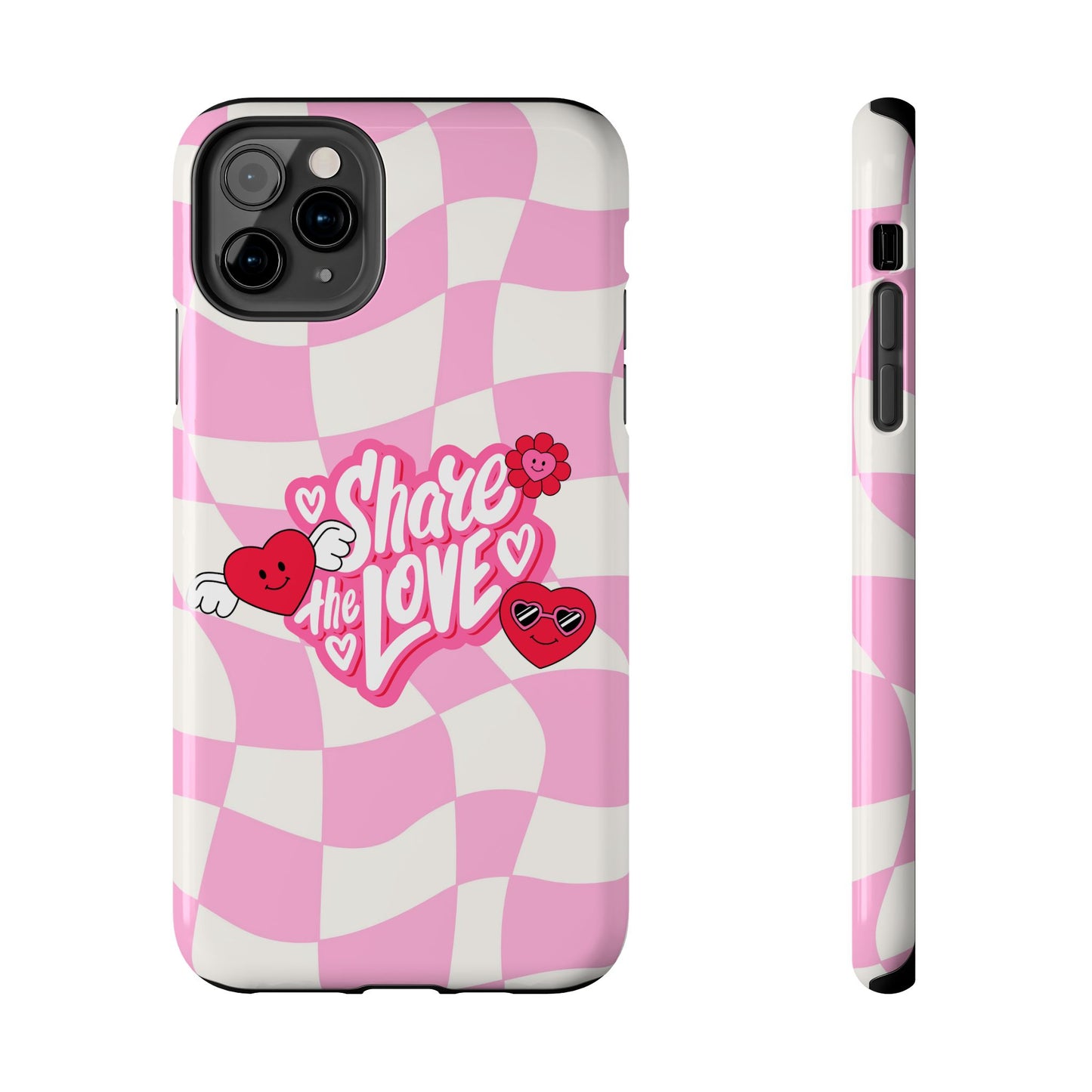 Share the Love Tough Phone Cases - Cute Heart Designs for Valentine's Day, Cute Phone Accessories, Gifts for Teens, Stylish Phone Covers