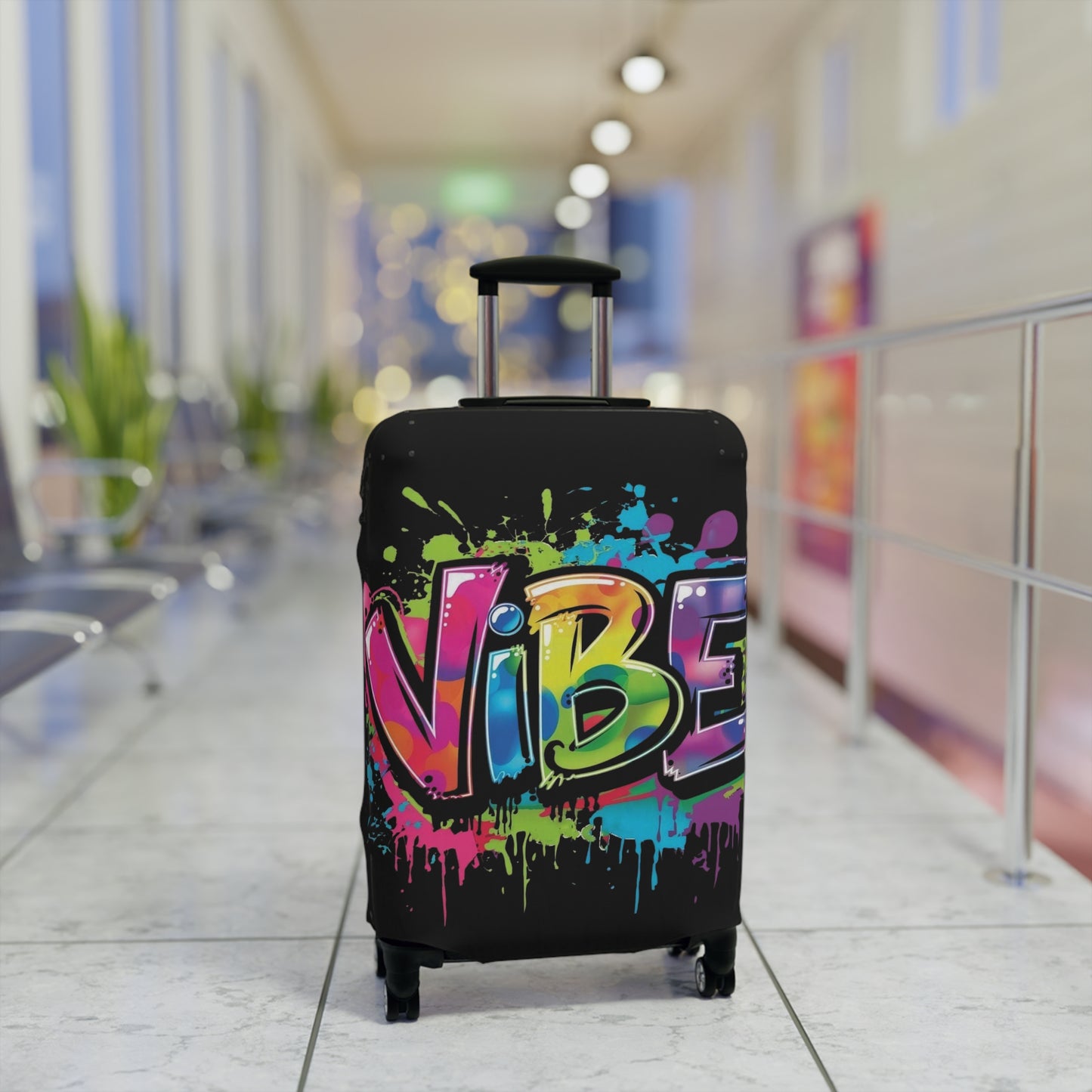 Vibrant Luggage Cover - Graffiti Style Travel Accessory, Perfect for Vacation, Unique Gift, Summer Travel | Suitcase