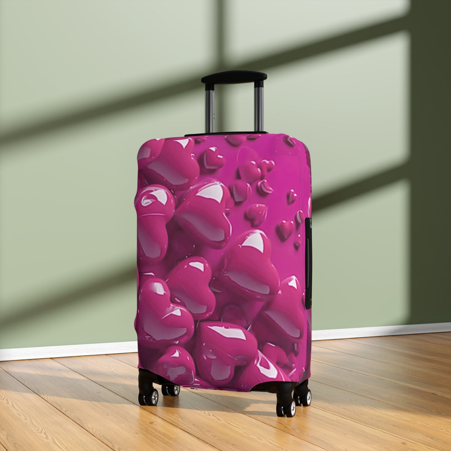 Vibrant Heart Luggage Cover - Stylish Travel Accessory, Personalized Suitcase Protector, Gift for Travelers, Flexible Fit, Airport Style