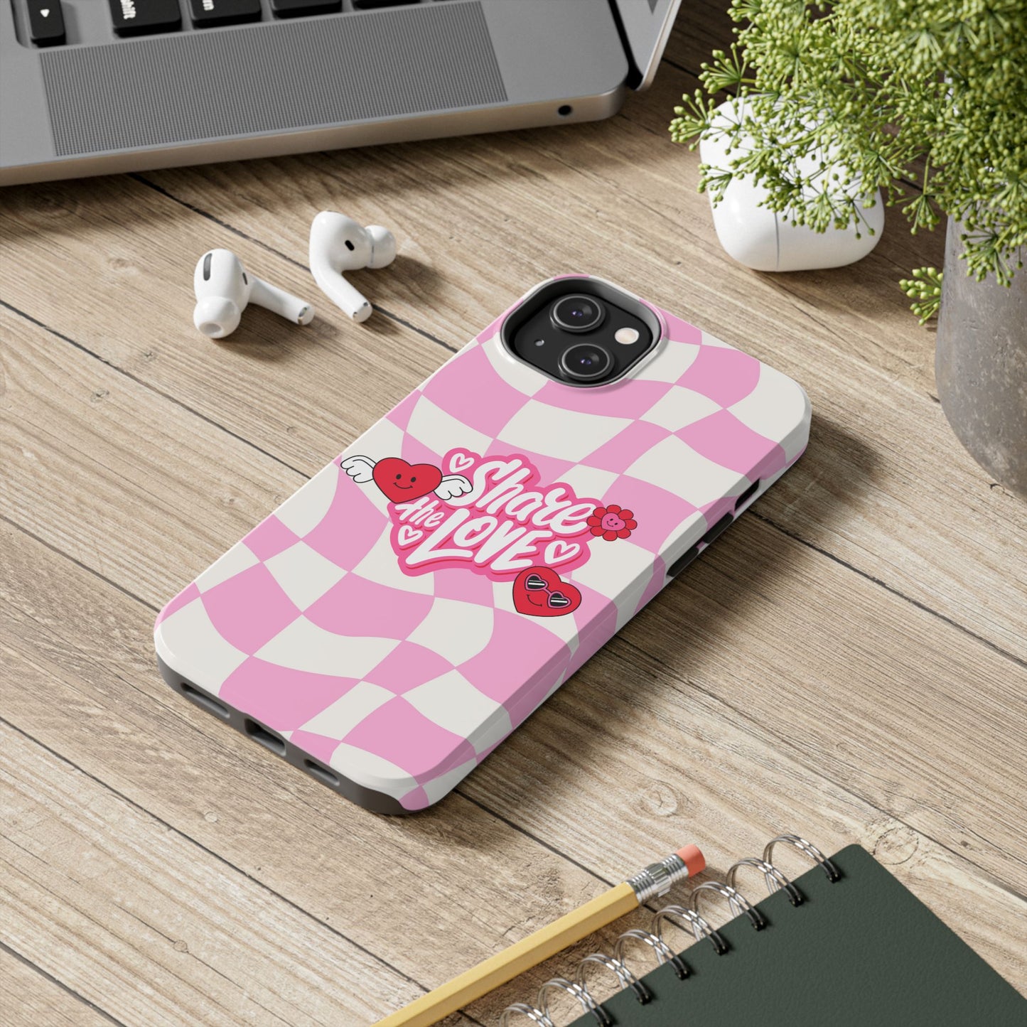 Share the Love Tough Phone Cases - Cute Heart Designs for Valentine's Day, Cute Phone Accessories, Gifts for Teens, Stylish Phone Covers