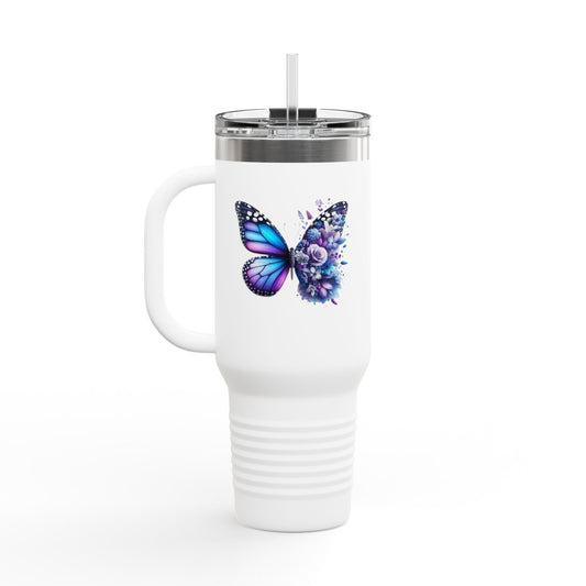 Colorful Butterfly Insulated Travel Tumbler, 40oz