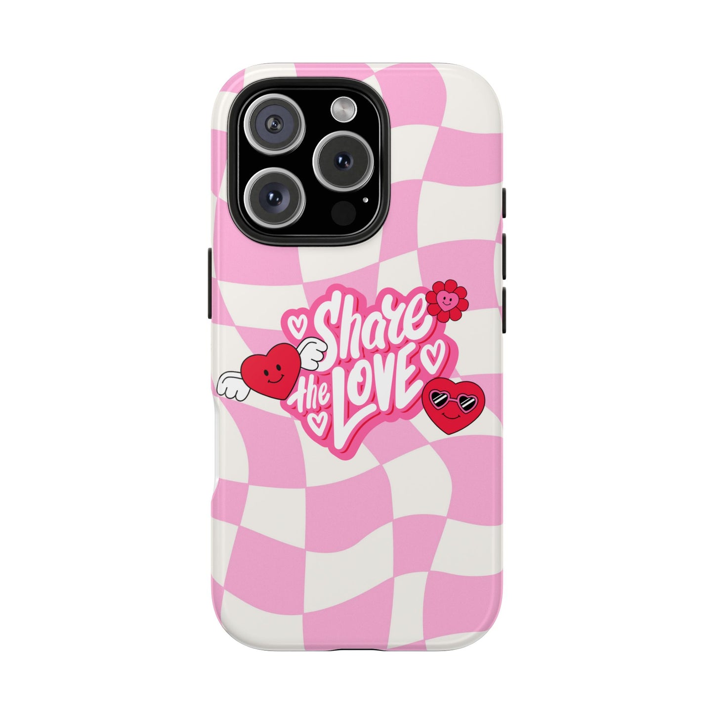 Share the Love Tough Phone Cases - Cute Heart Designs for Valentine's Day, Cute Phone Accessories, Gifts for Teens, Stylish Phone Covers