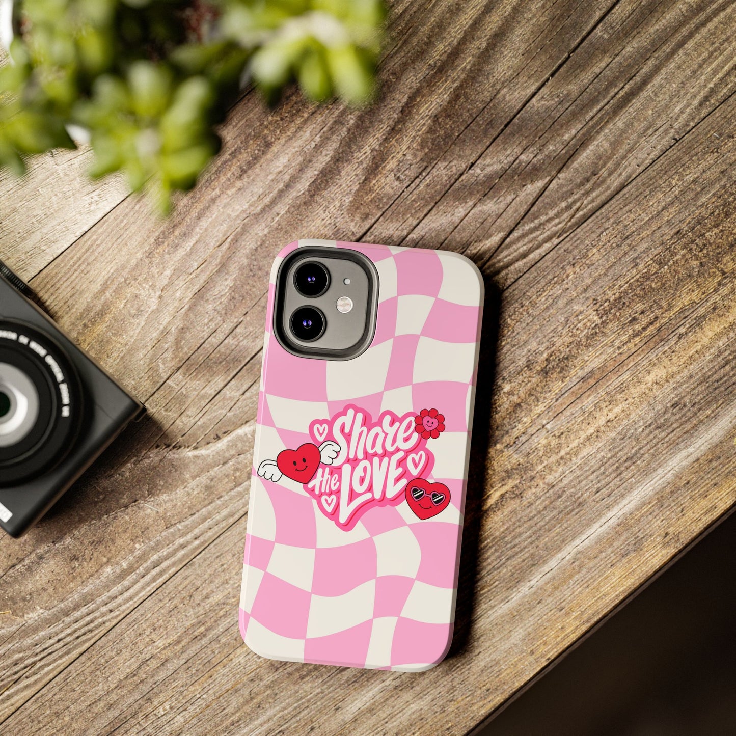 Share the Love Tough Phone Cases - Cute Heart Designs for Valentine's Day, Cute Phone Accessories, Gifts for Teens, Stylish Phone Covers