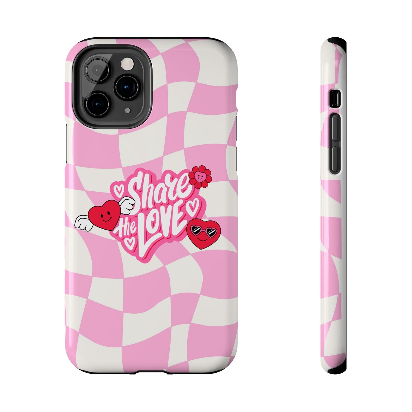Share the Love Tough Phone Cases - Cute Heart Designs for Valentine's Day, Cute Phone Accessories, Gifts for Teens, Stylish Phone Covers