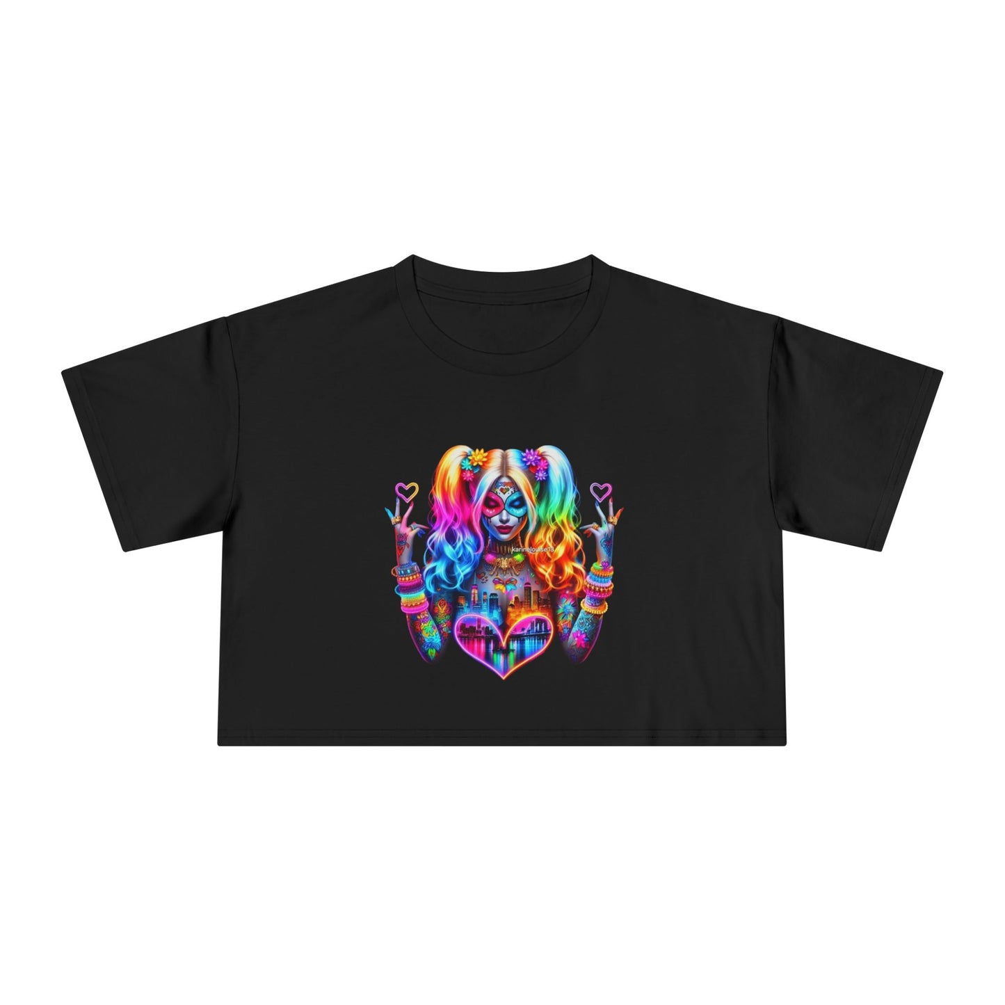 Colorful Bohemian Women's Crop Tee | Trendy Summer Apparel, Festival Outfit, Casual Wear, Gift for Her, Graphic Tee