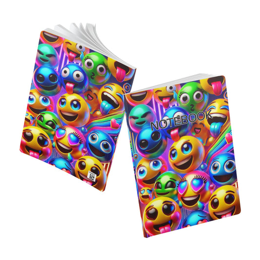 Vibrant Emoji Softcover Journal, Fun Notebook for Kids, Cute Diary for Teens, Gift for Students, Colorful Writing Pad