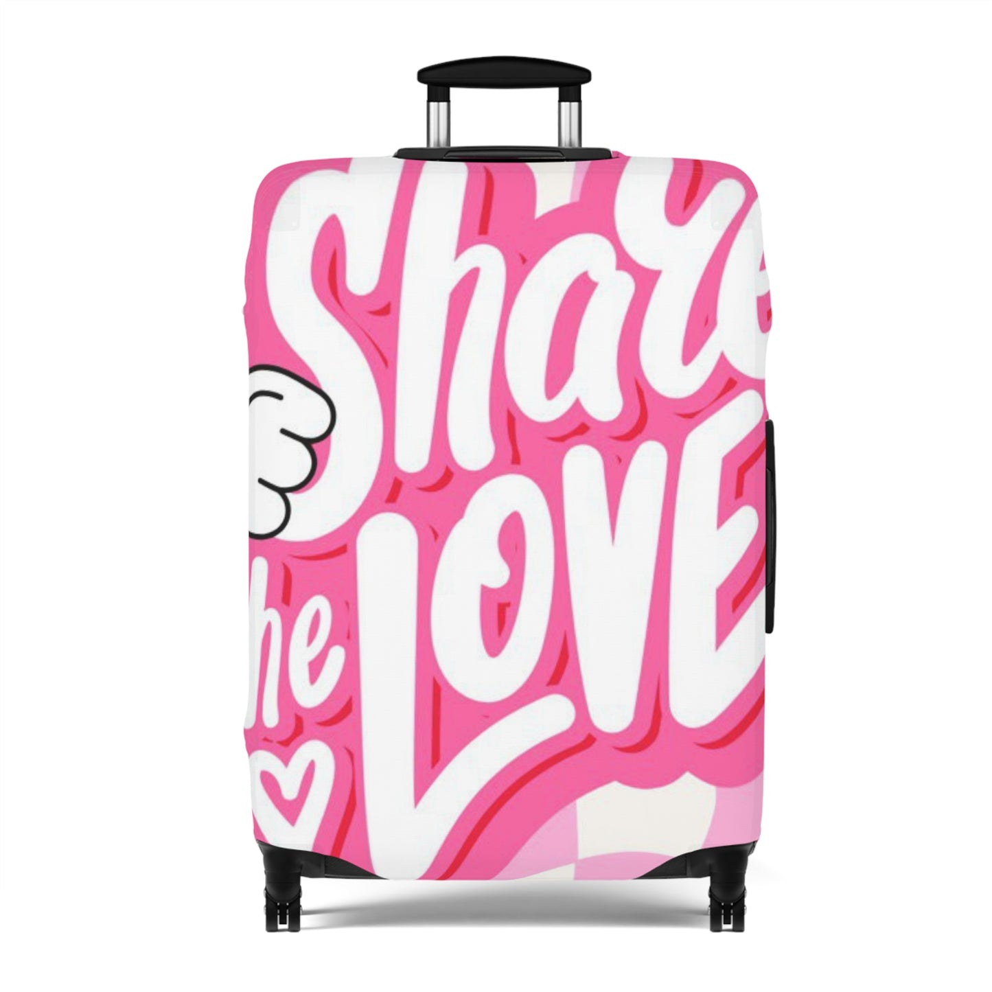 Colorful Luggage Cover - Share the Love, Travel Accessory, Suitcase Protector, Gift for Travelers, Fun Travel Gear | Suitcase