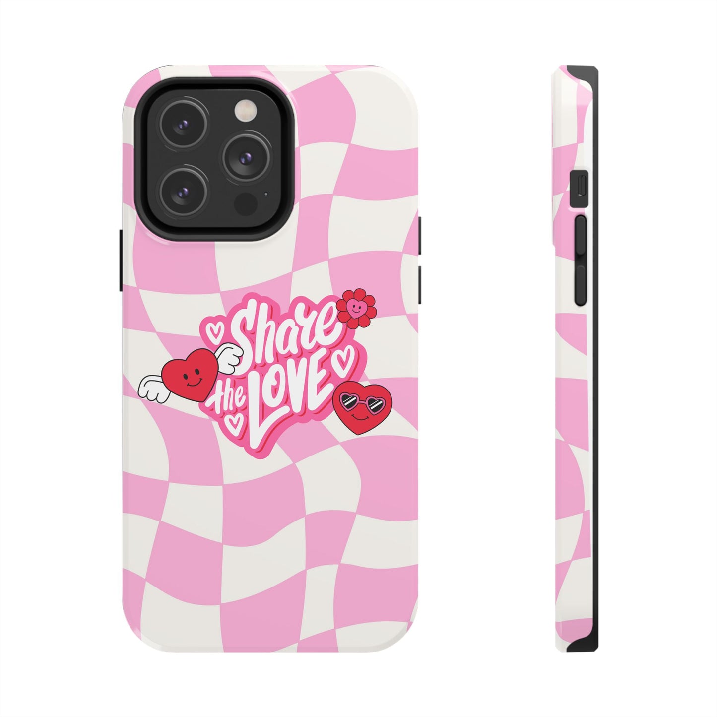 Share the Love Tough Phone Cases - Cute Heart Designs for Valentine's Day, Cute Phone Accessories, Gifts for Teens, Stylish Phone Covers