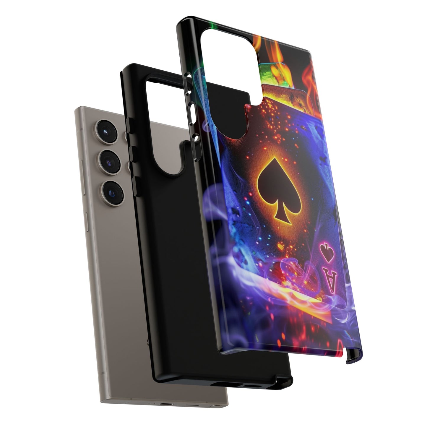 Vibrant Phone Case with Ace of Spades Design, Tough Phone Cover, Colorful Gift for Gamer| Samsung Case
