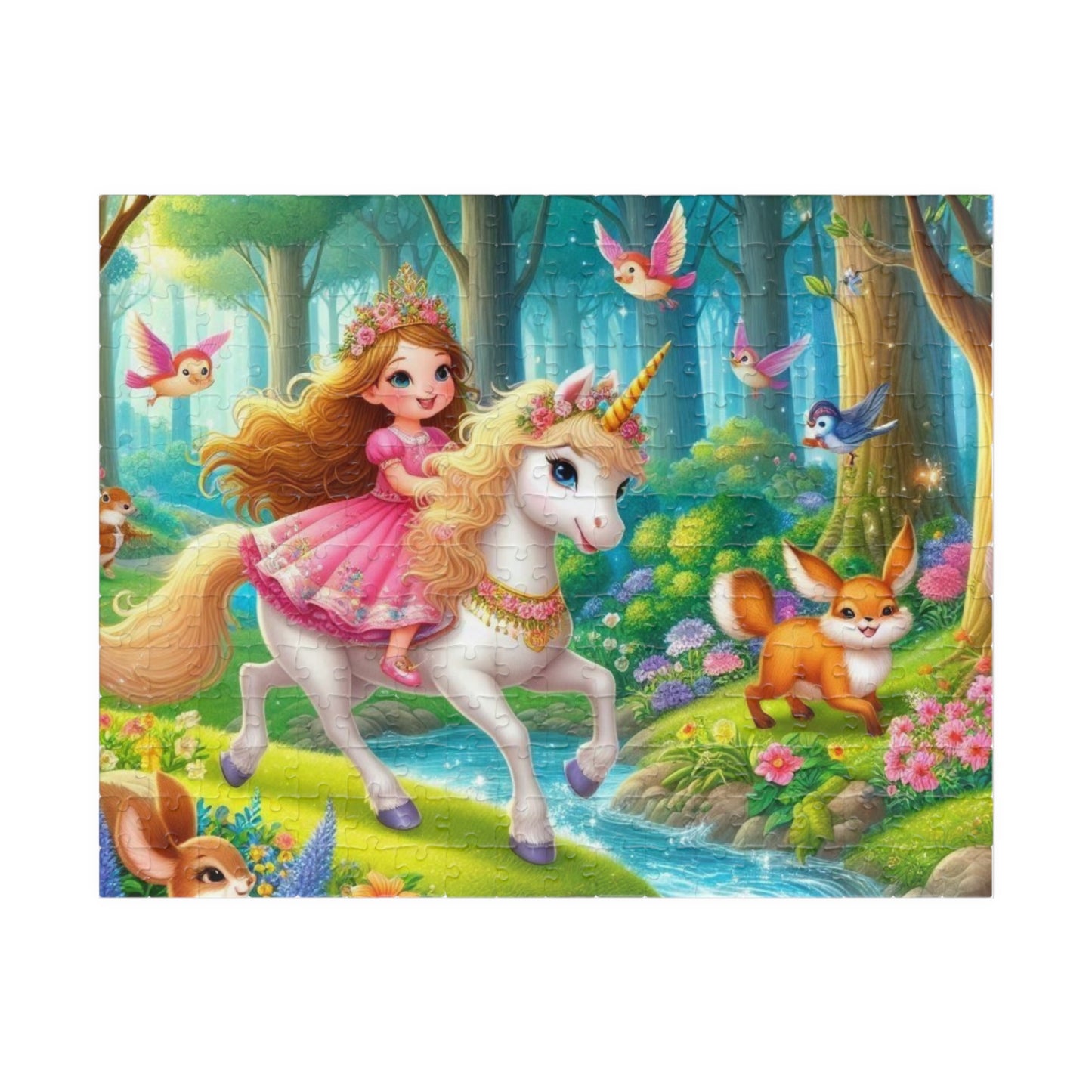 Whimsical Unicorn Puzzle for Kids, Family Fun, Magical Forest Theme, Kids Birthday Gift, Christmas Activity