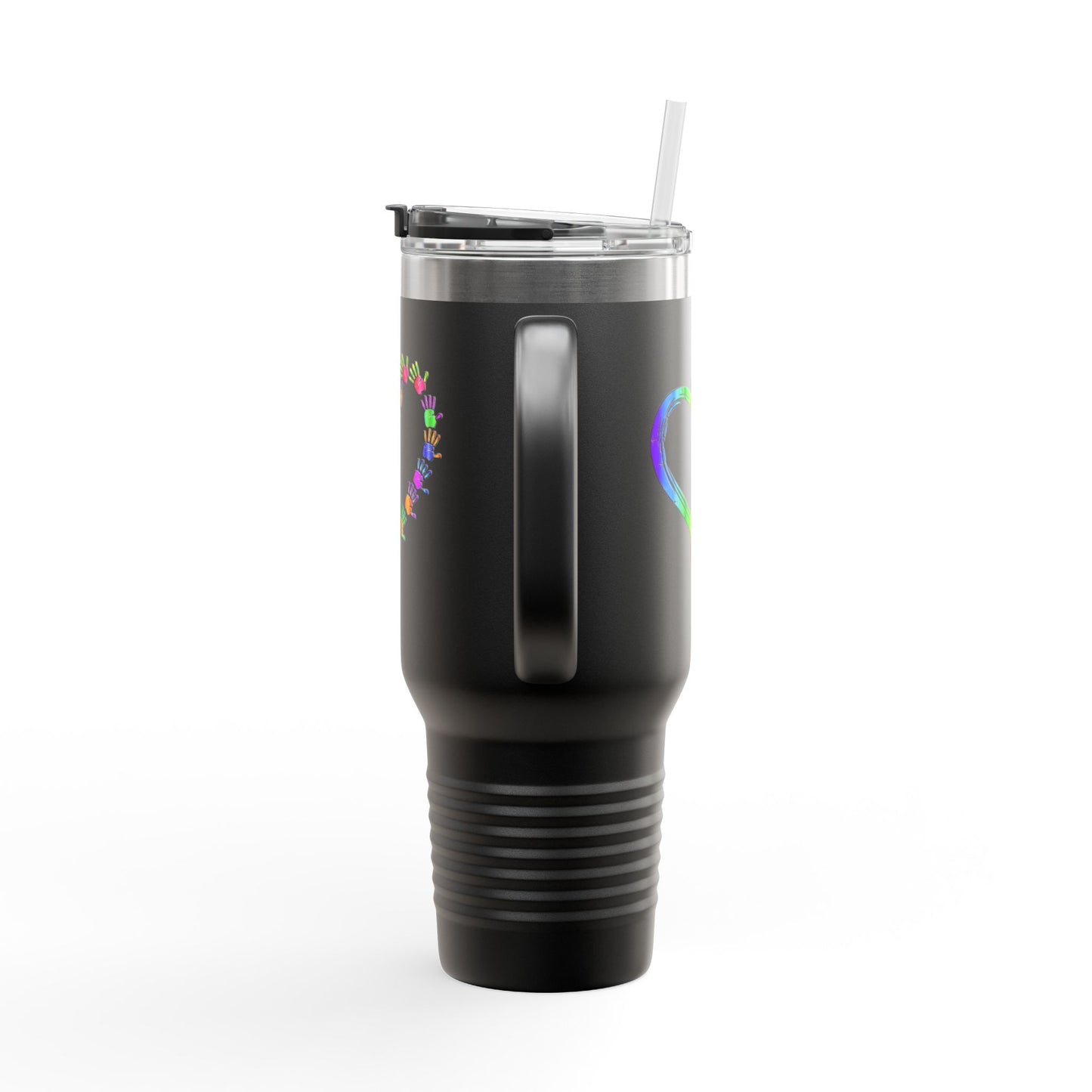 Rainbow Heart Insulated Travel Tumbler 40oz