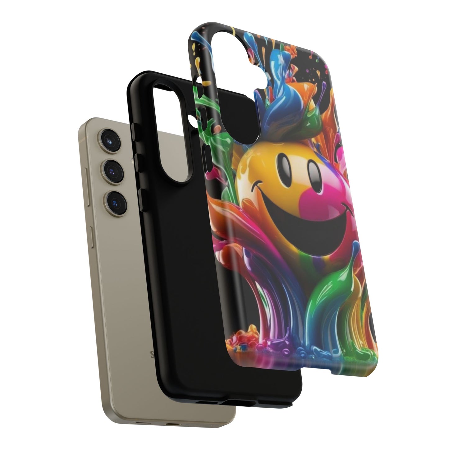 Colorful Smiley Phone Case - Fun and Funky, Vibrant Design, Gift for Friends, Cute Accessories, Unique Phone Cover | Samsung Case