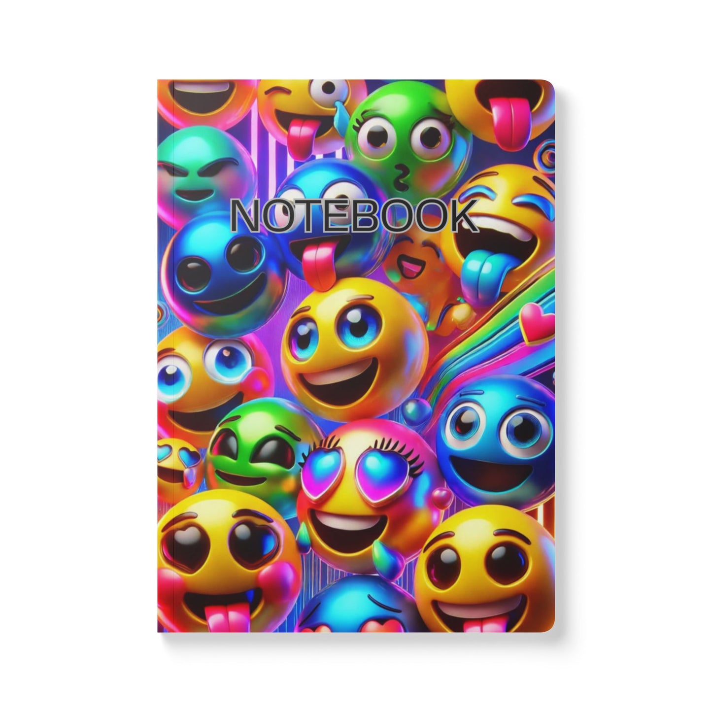 Vibrant Emoji Softcover Journal, Fun Notebook for Kids, Cute Diary for Teens, Gift for Students, Colorful Writing Pad