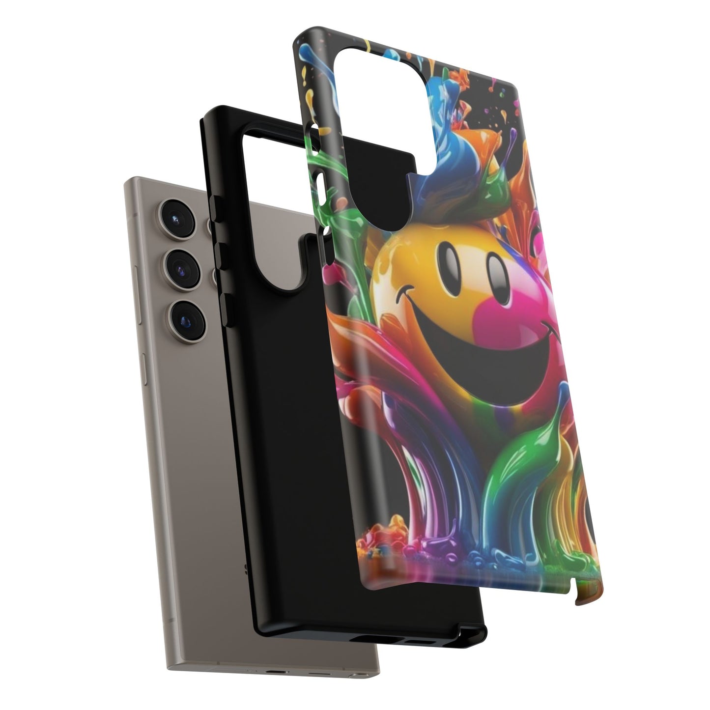 Colorful Smiley Phone Case - Fun and Funky, Vibrant Design, Gift for Friends, Cute Accessories, Unique Phone Cover | Samsung Case