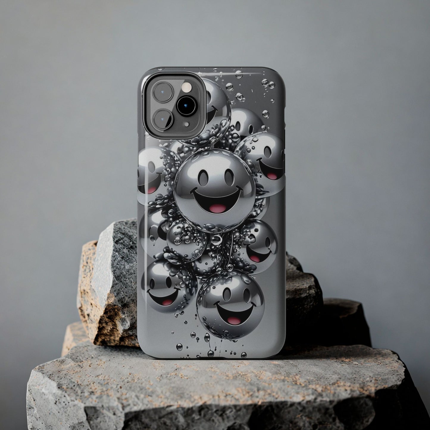 Smiley Bubble Tough Phone Cases - Durable Smartphone Protection, Fun Happy Face Design, Perfect for Gift | Iphone Case