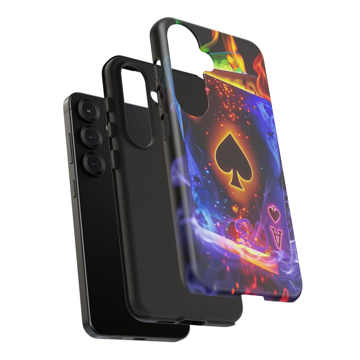 Vibrant Phone Case with Ace of Spades Design, Tough Phone Cover, Colorful Gift for Gamer| Samsung Case