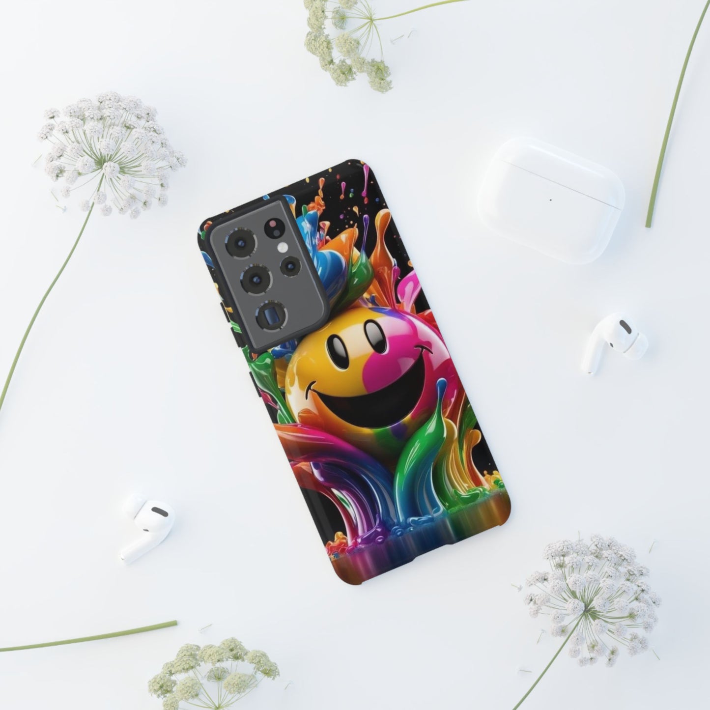 Colorful Smiley Phone Case - Fun and Funky, Vibrant Design, Gift for Friends, Cute Accessories, Unique Phone Cover | Samsung Case