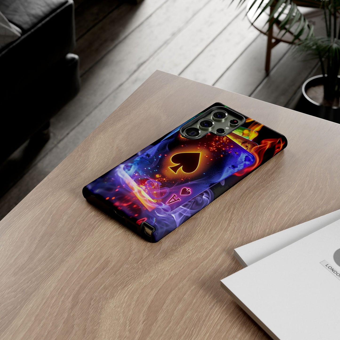 Vibrant Phone Case with Ace of Spades Design, Tough Phone Cover, Colorful Gift for Gamer| Samsung Case