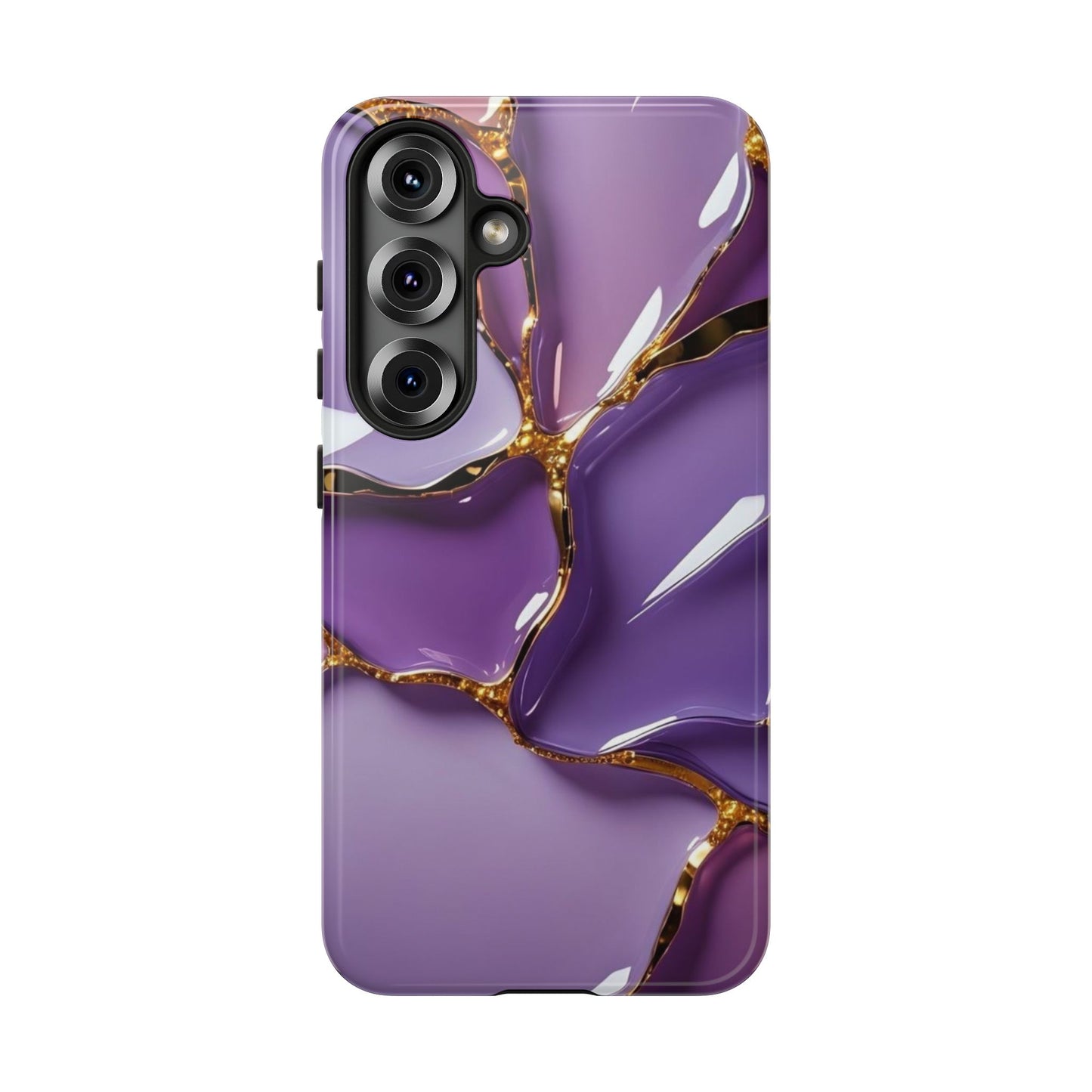 Elegant Phone Case with Purple Marble Design, Tough Phone Cover, Chic Mobile Accessory, Unique Gift for Her, Stylish Phone Protector - Samsung case