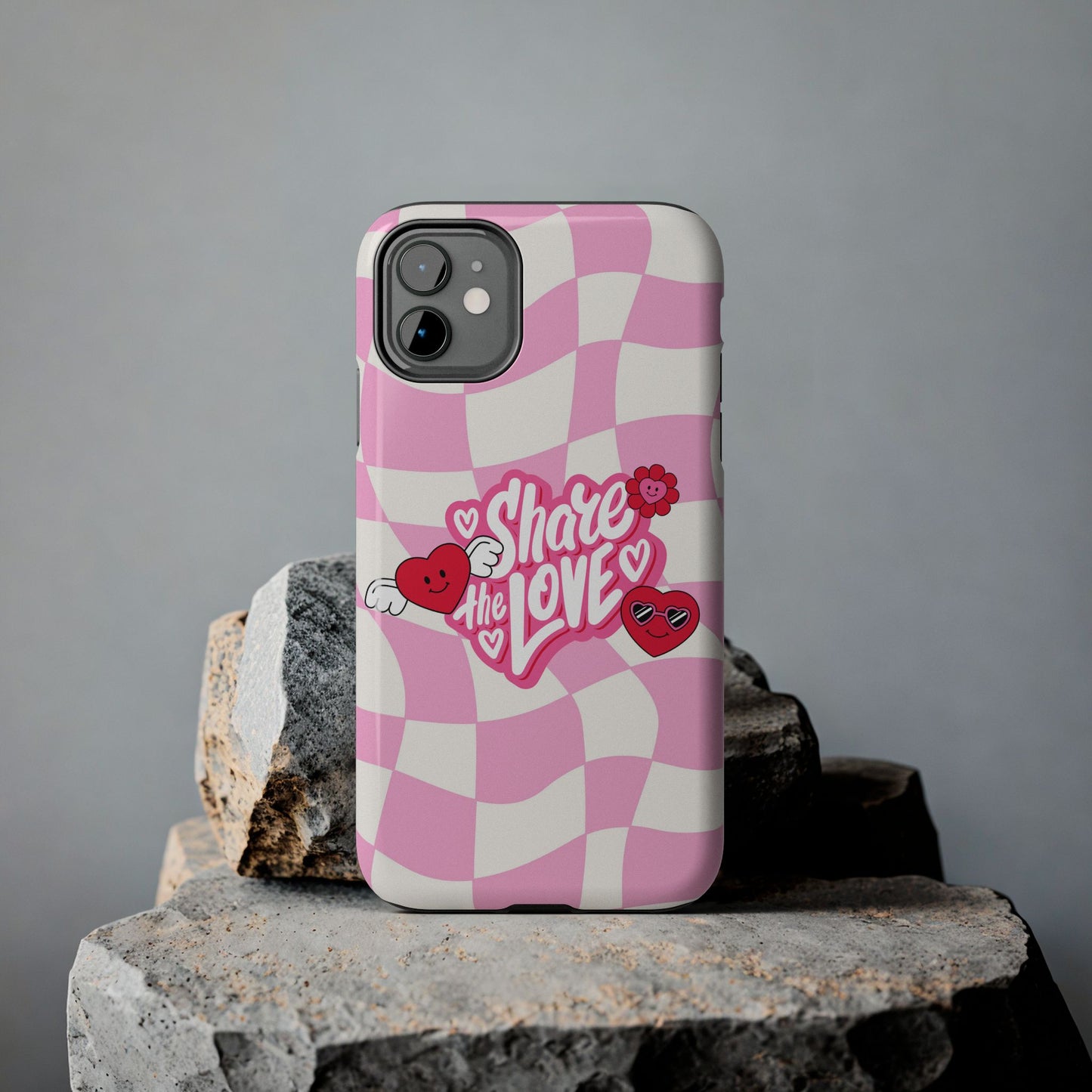 Share the Love Tough Phone Cases - Cute Heart Designs for Valentine's Day, Cute Phone Accessories, Gifts for Teens, Stylish Phone Covers